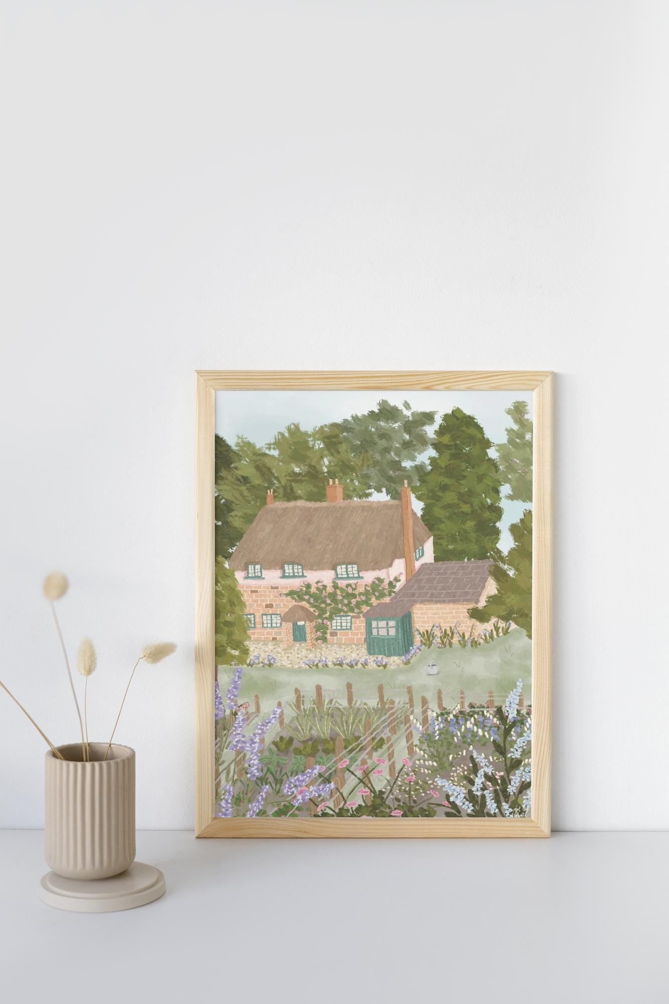 Thomas Hardy’s Cottage Art Print, Literary Cottage Wall Art, English Countryside Illustration