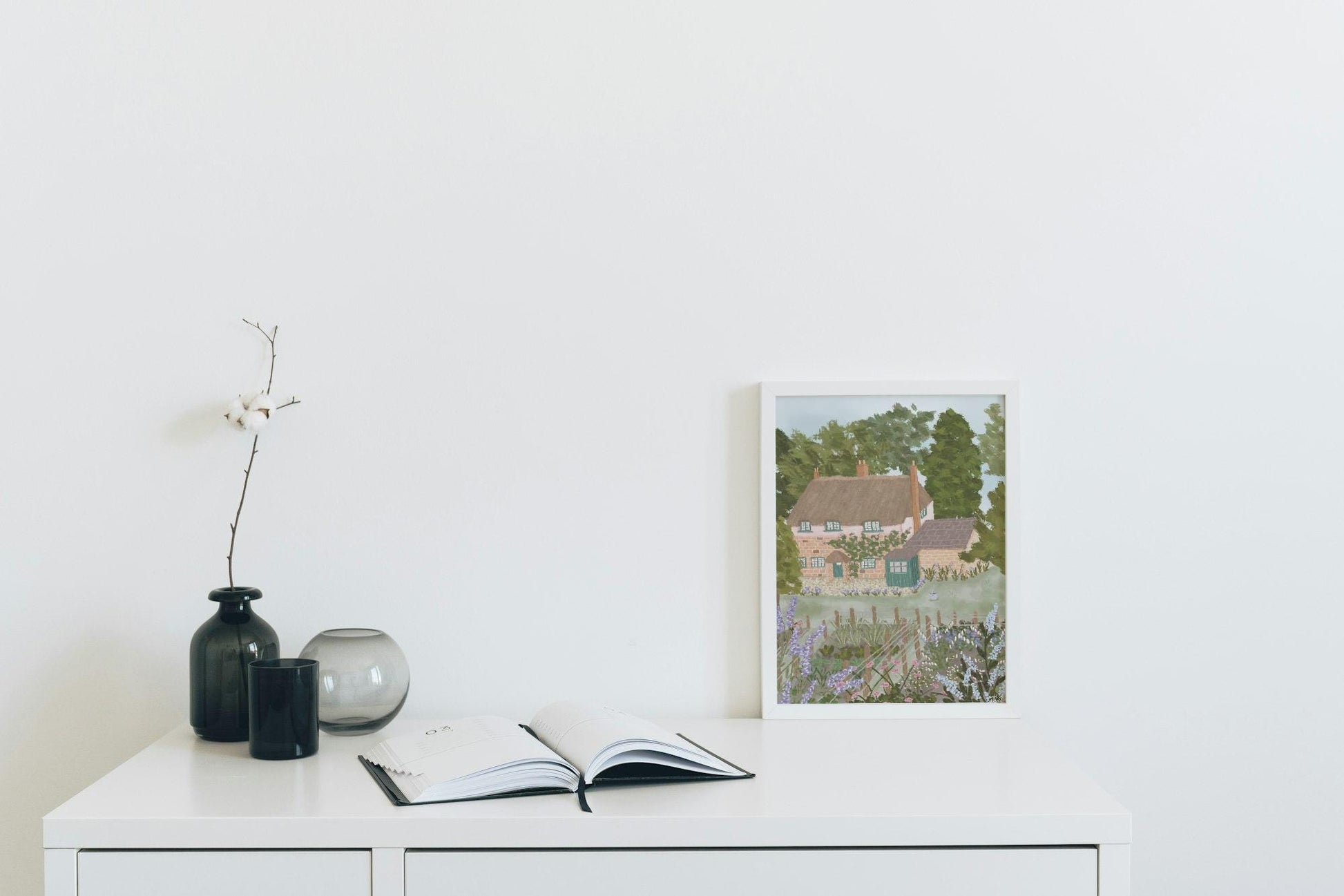 Thomas Hardy’s Cottage Art Print, Literary Cottage Wall Art, English Countryside Illustration