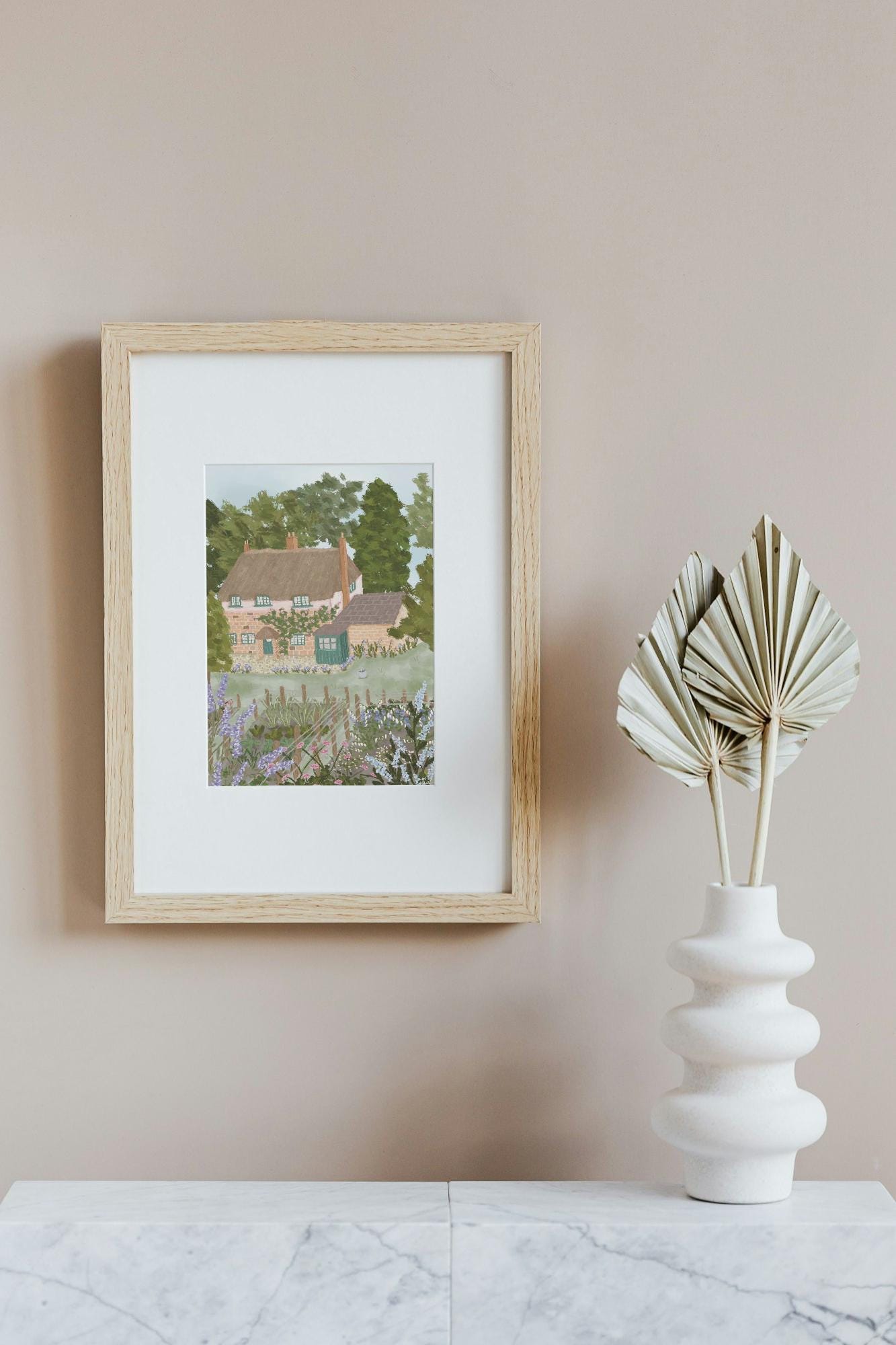 Thomas Hardy’s Cottage Art Print, Literary Cottage Wall Art, English Countryside Illustration