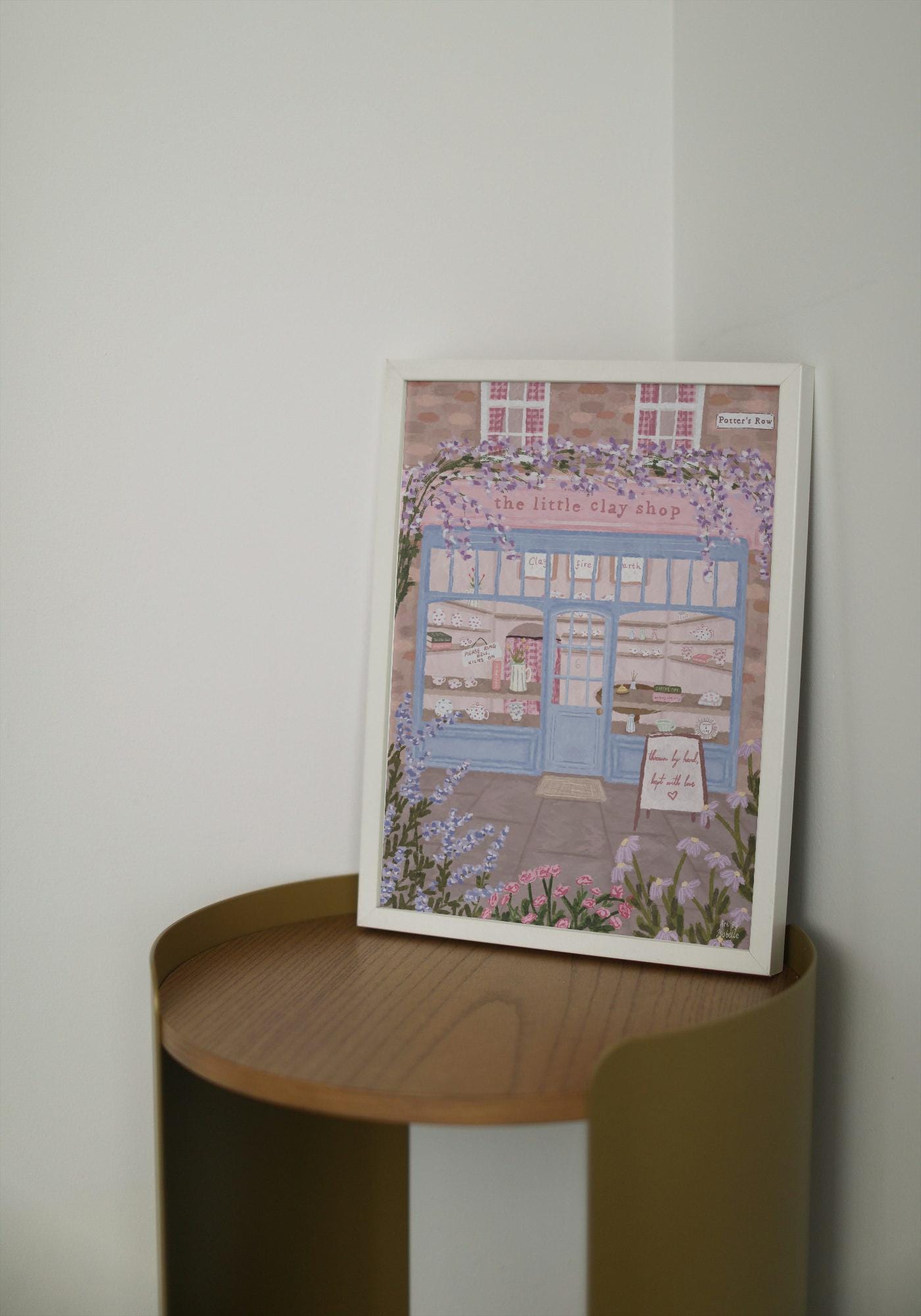 Pottery Shop Art Print, Cosy UK Shopfront Illustration, Whimsical Village Wall Art, Cottagecore Home Decor, Clay Studio Print