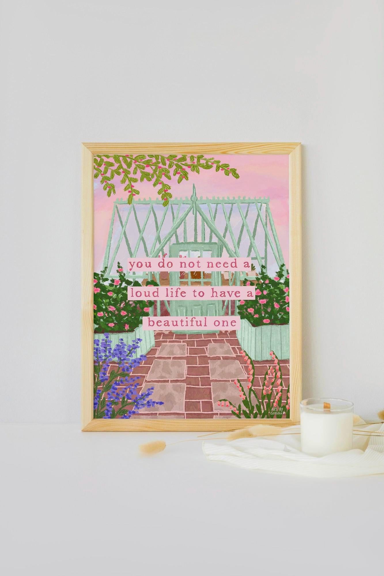 Life Quote Print | Inspirational Wall Art | Feminine Home Decor | Positive Quote Poster | Cosy Living Room Print