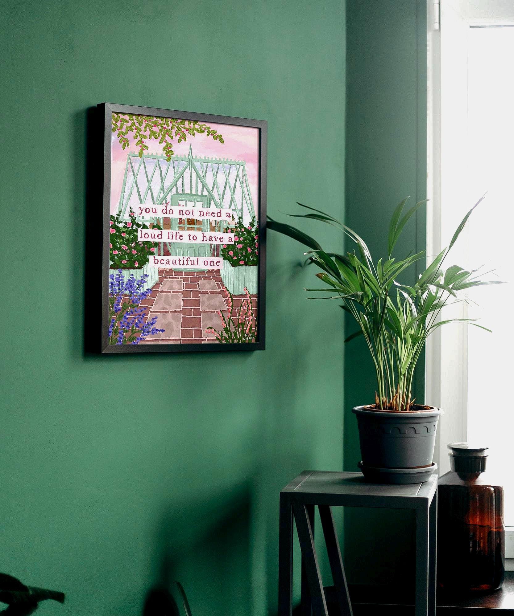Life Quote Print | Inspirational Wall Art | Feminine Home Decor | Positive Quote Poster | Cosy Living Room Print