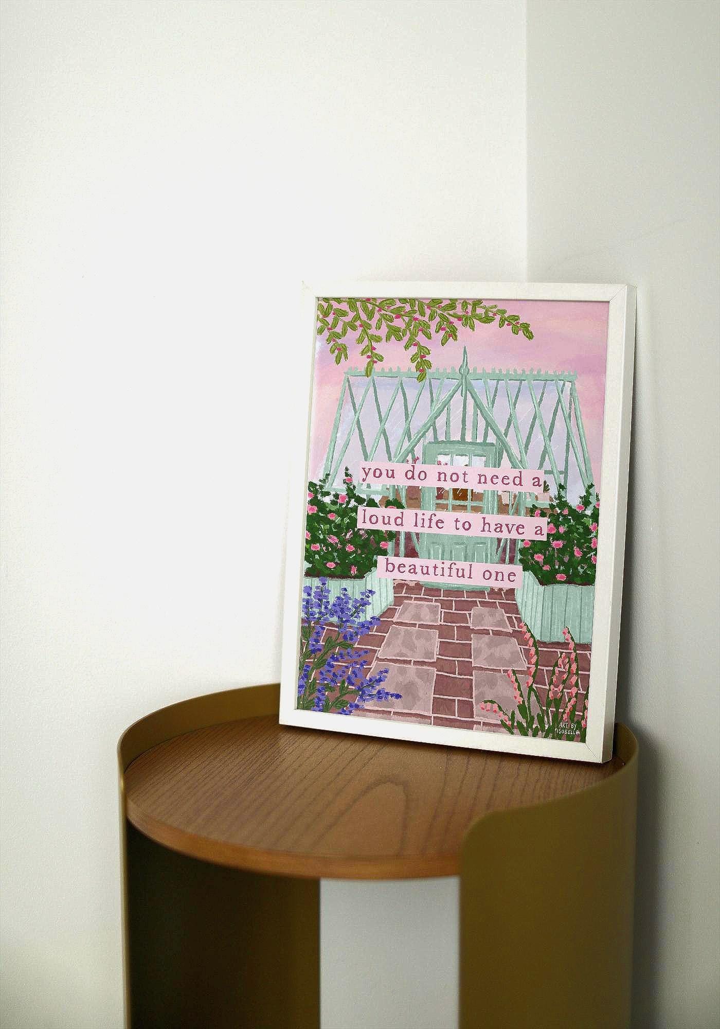 Life Quote Print | Inspirational Wall Art | Feminine Home Decor | Positive Quote Poster | Cosy Living Room Print
