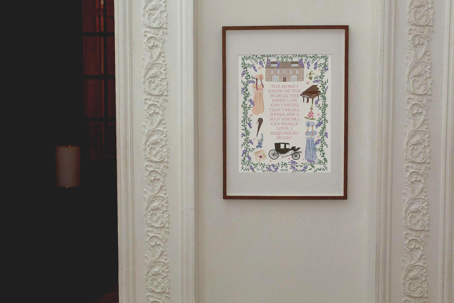 Jane Austen Sense and Sensibility Print | Jane Austen Quote | Classic Novel Art