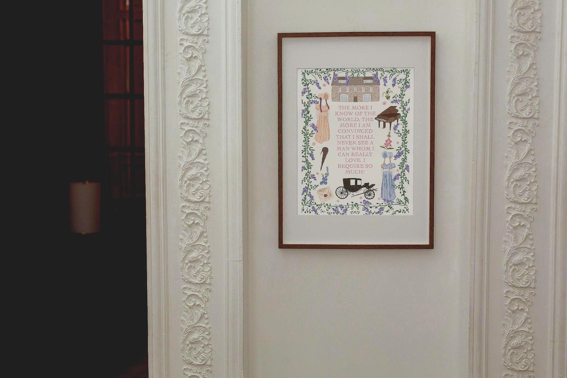 Jane Austen Sense and Sensibility Print | Jane Austen Quote | Classic Novel Art