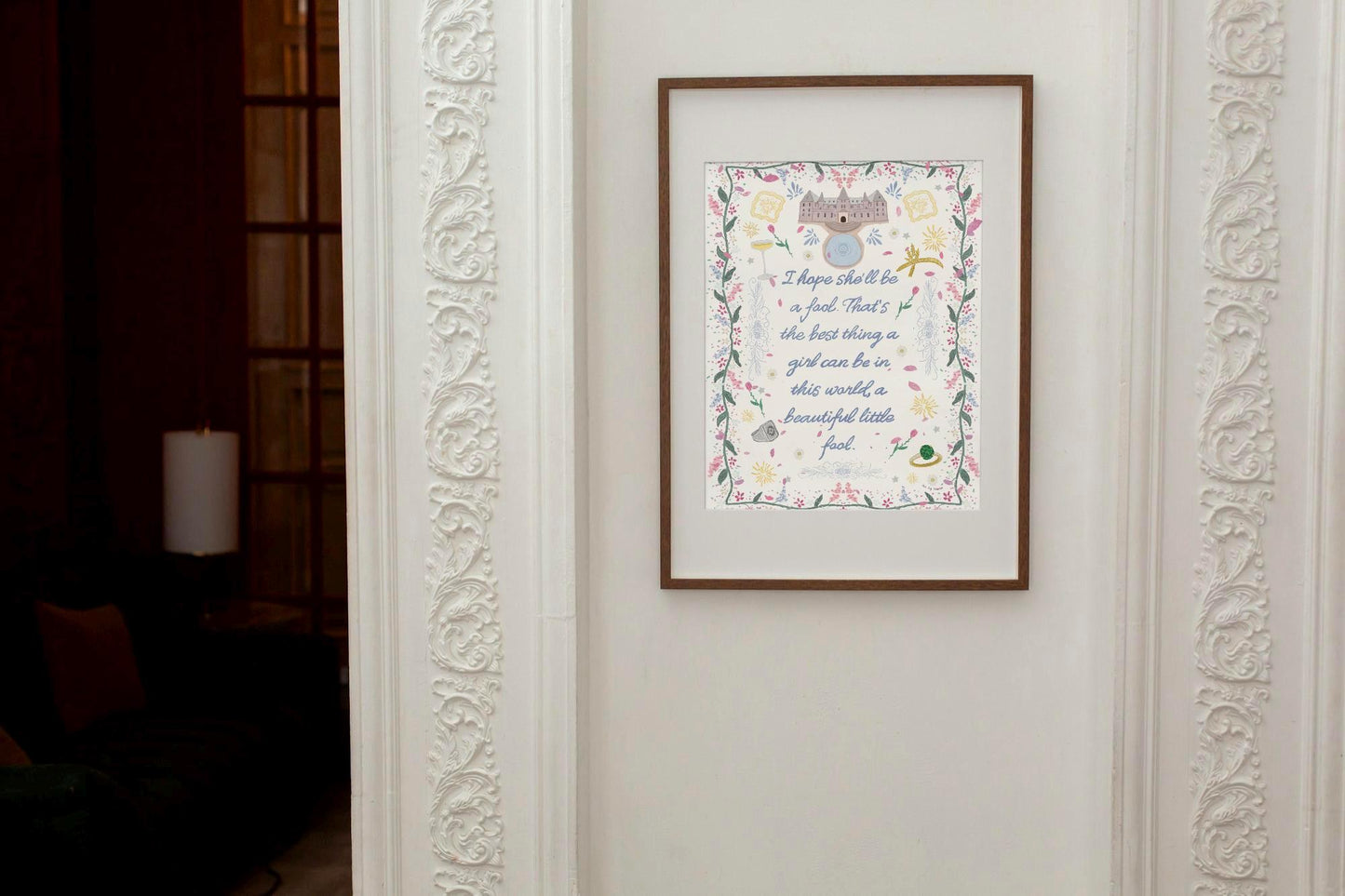 Great Gatsby Print | Floral Wall Art | Gatsby Quote Poster