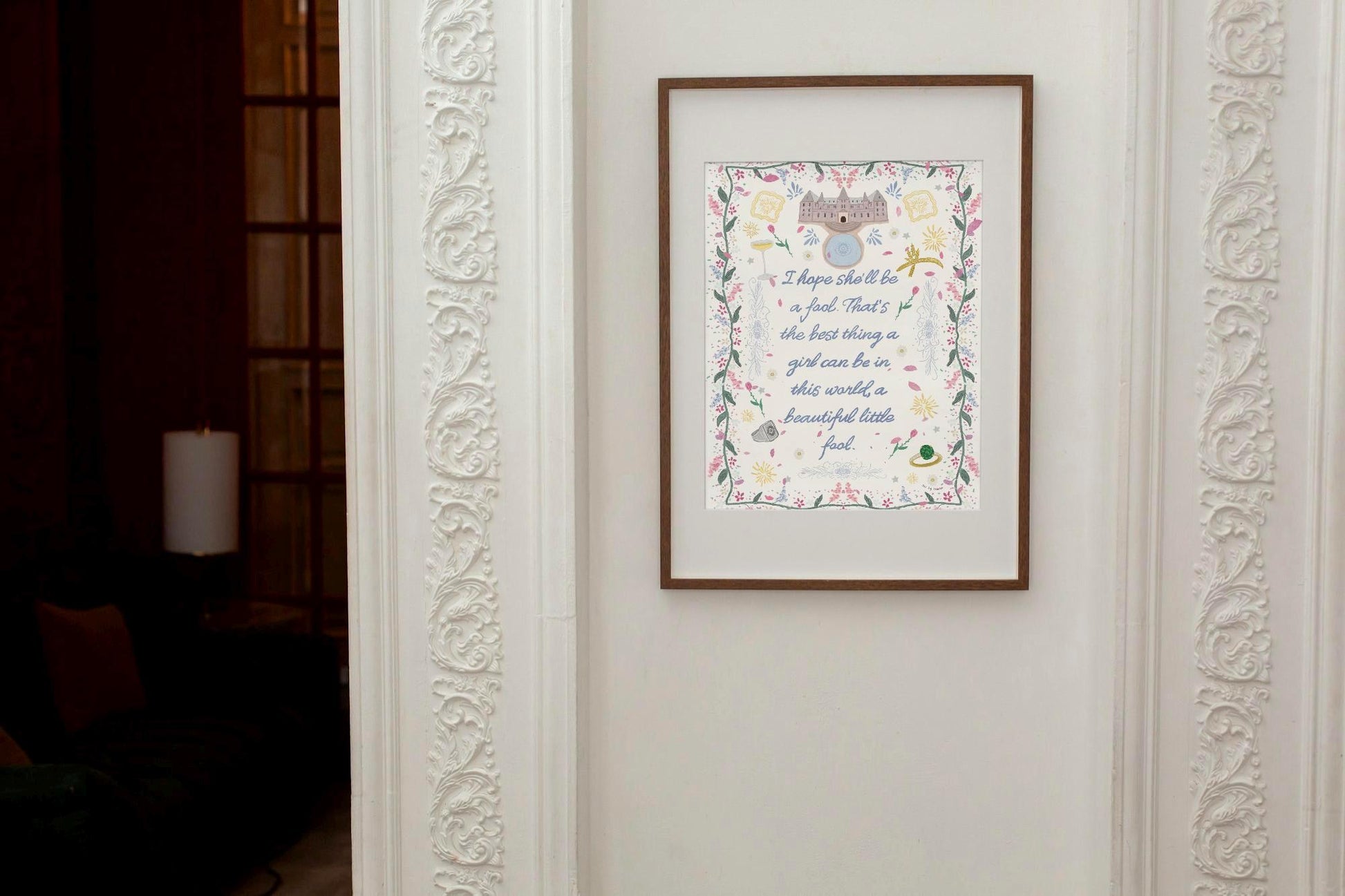 Great Gatsby Print | Floral Wall Art | Gatsby Quote Poster