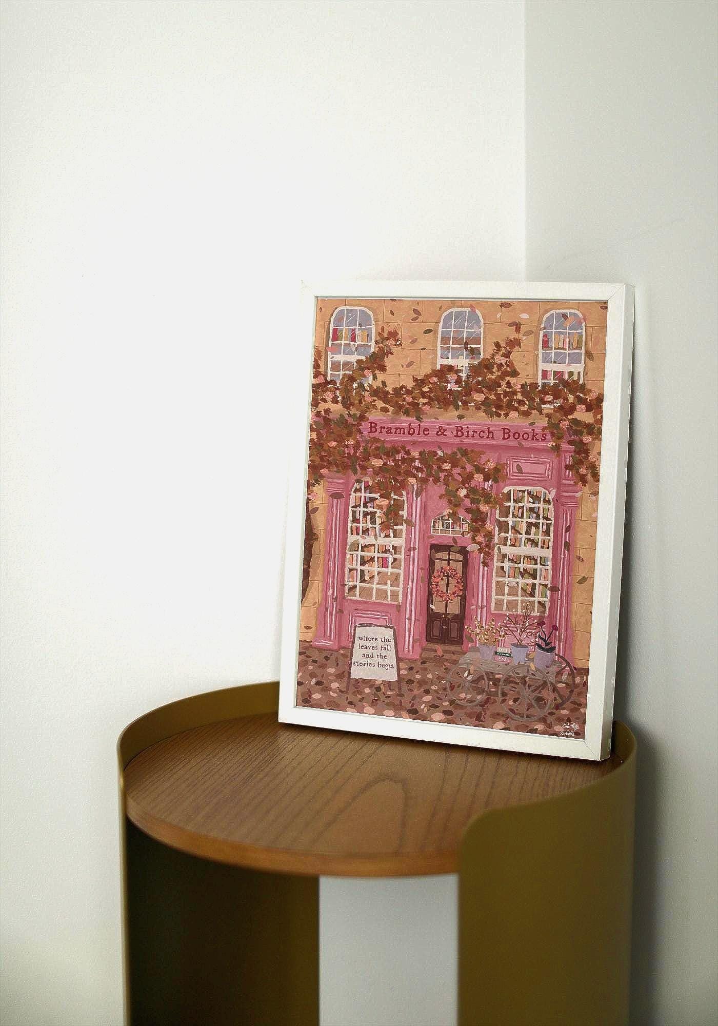 Autumn Book Shop Print | Bramble and Birch Print | Fall Book Shop