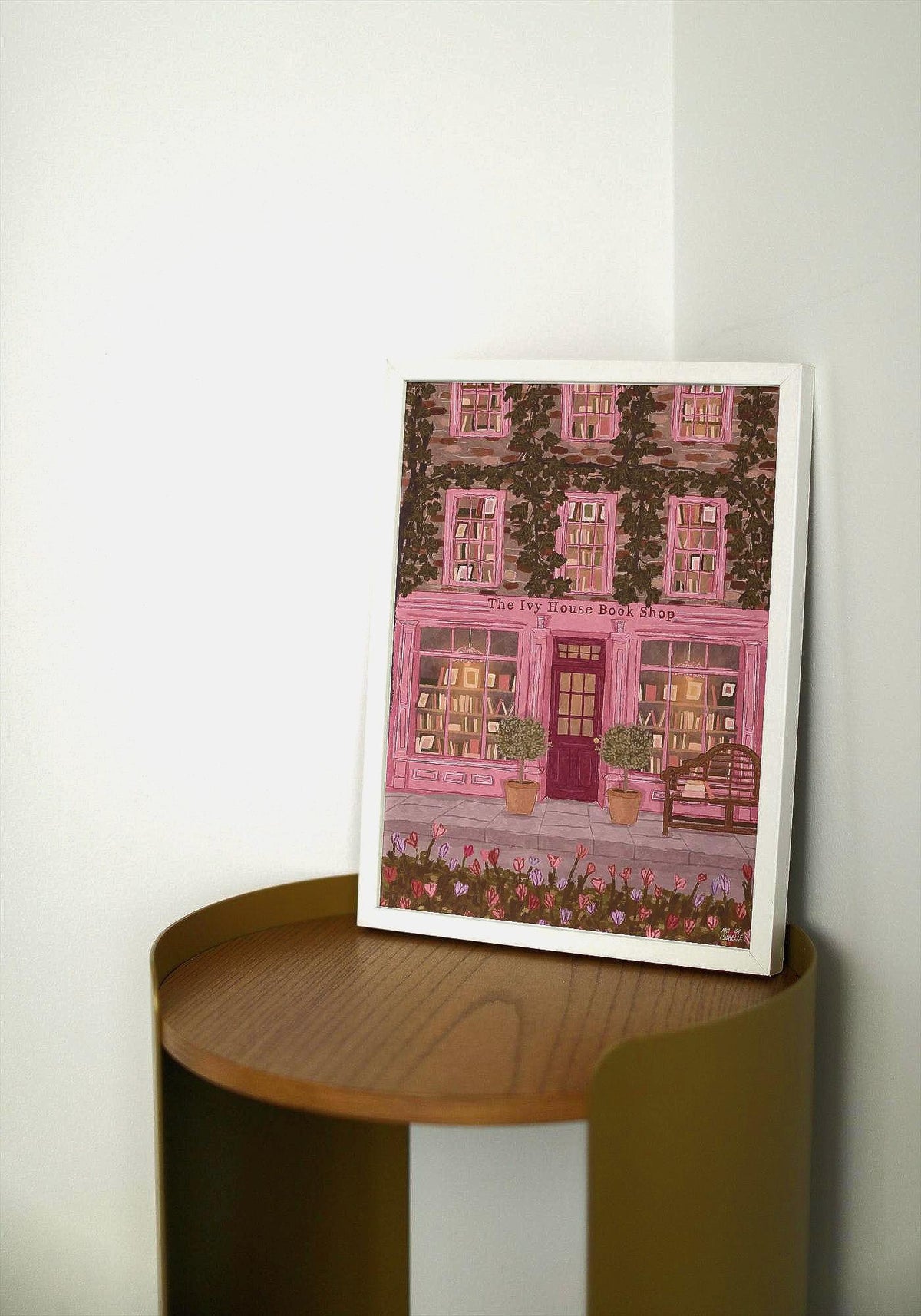 Bookshop Wall Art, Cosy Fall Bookstore Illustration, Autumn Book Shop Decor, Cottagecore Cosy Art