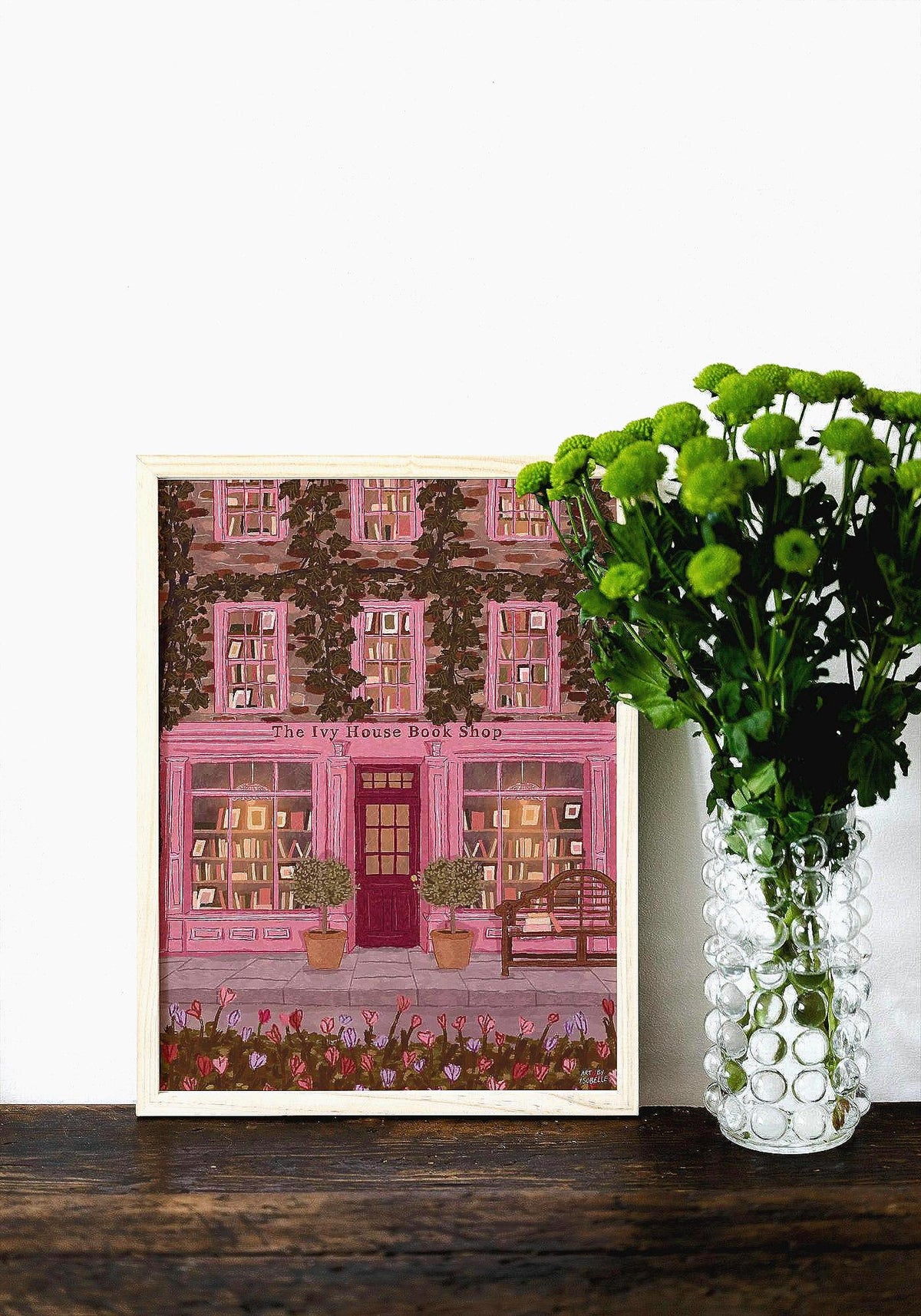 Bookshop Wall Art, Cosy Fall Bookstore Illustration, Autumn Book Shop Decor, Cottagecore Cosy Art