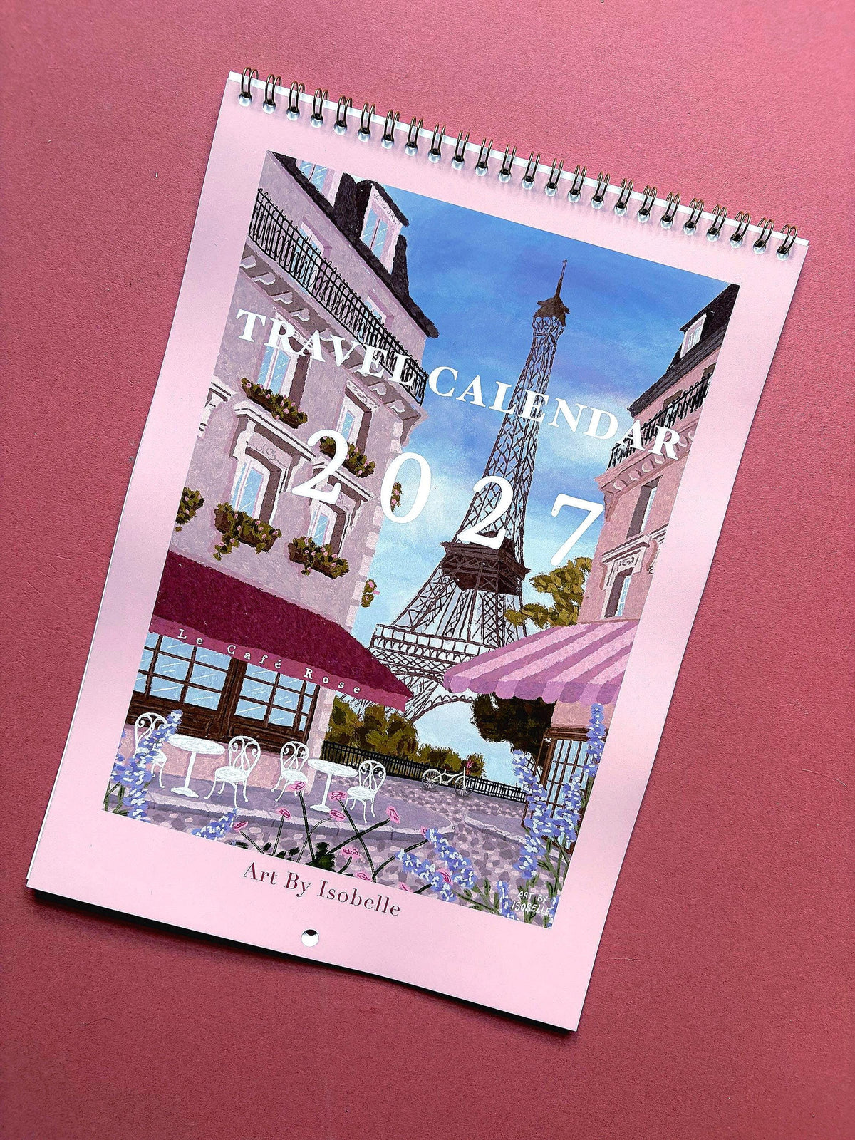 2027 Travel Wall Calendar, A4 Illustrated City Calendar, Paris New York Barcelona Art, Travel Lover Gift, Wanderlust Calendar