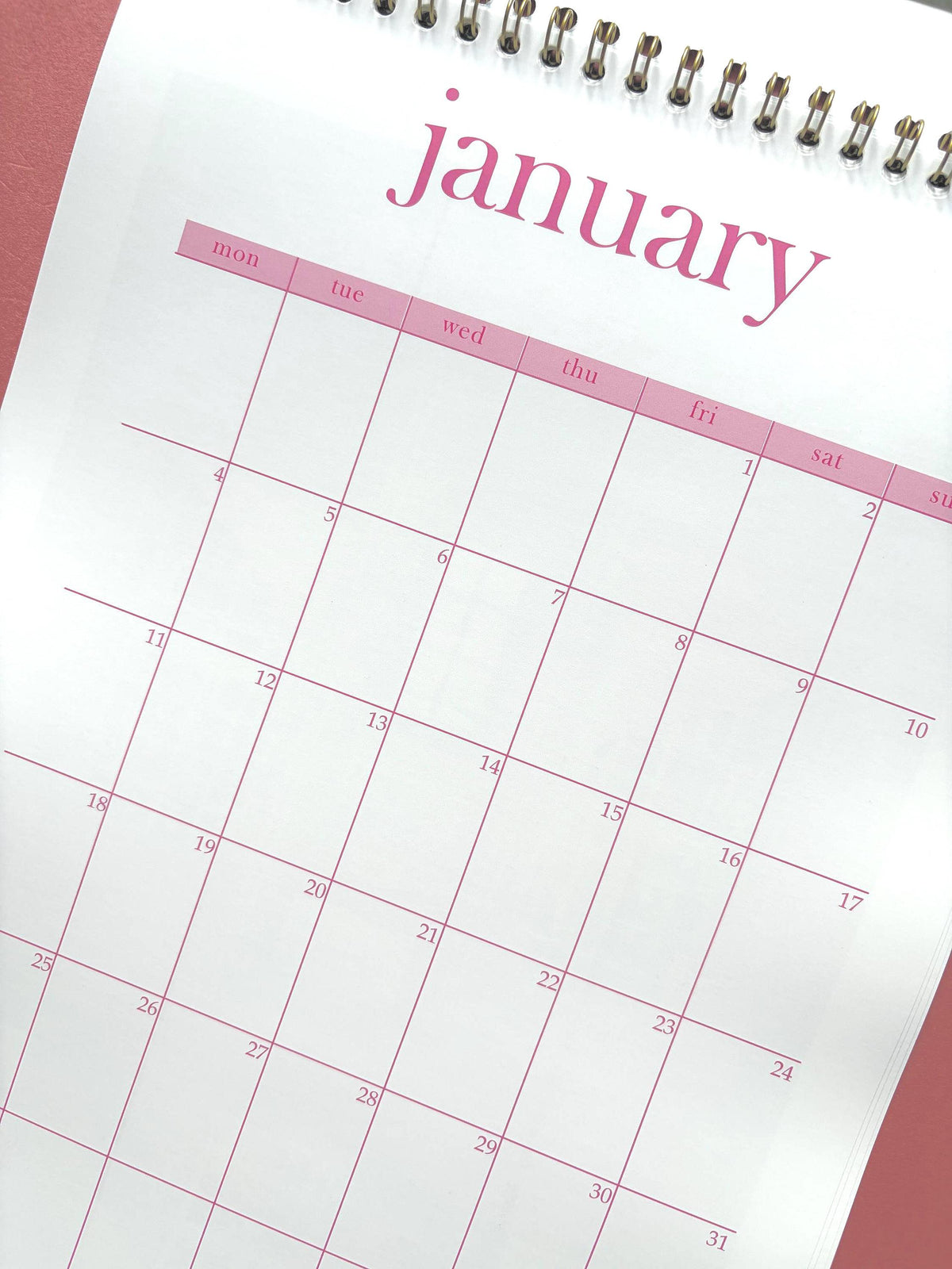 2027 Book Shop Calendar, Wall Calendar for Book Lovers, Bookish Organiser, Gold Wire Bound
