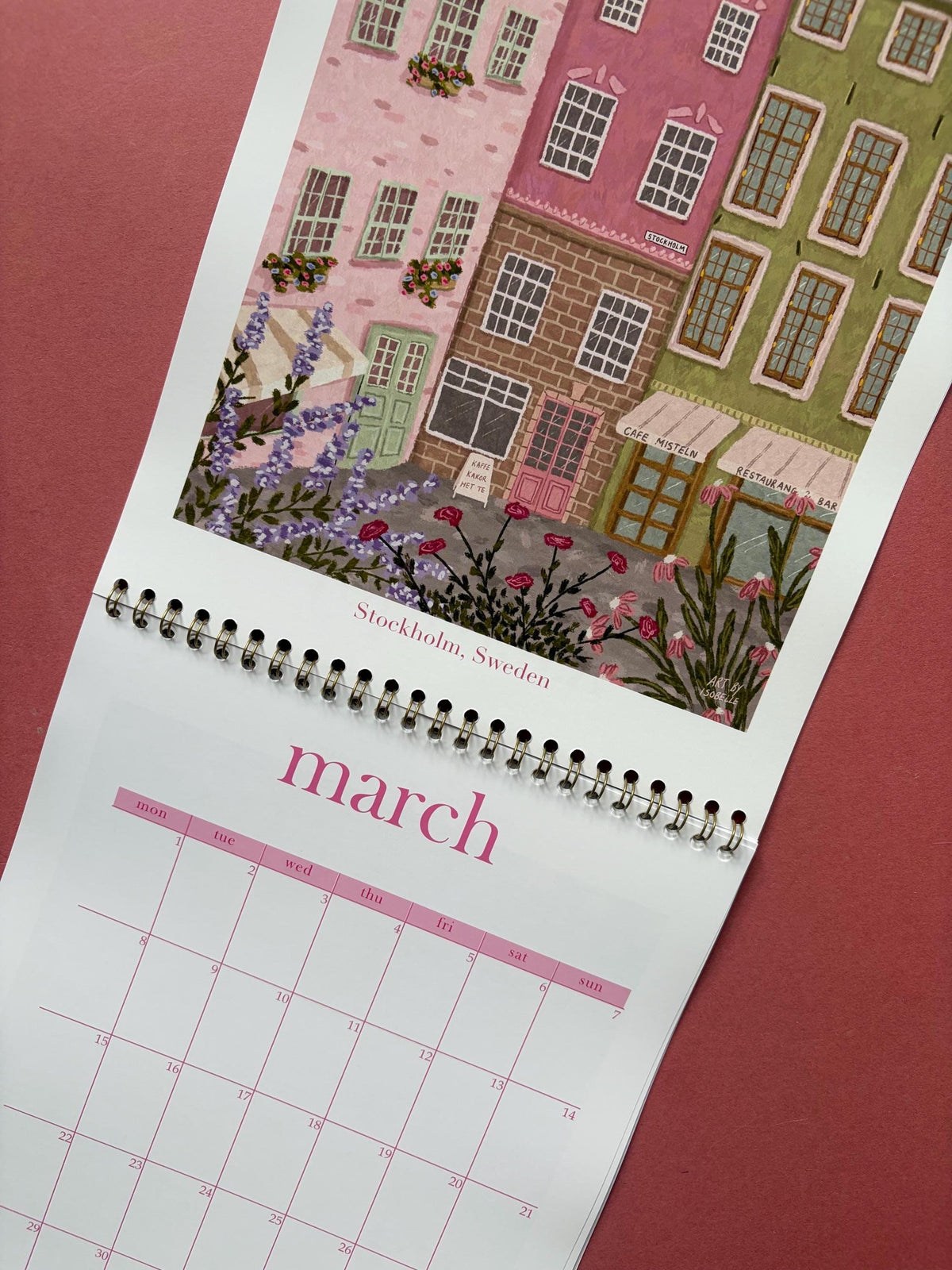 2027 Travel Wall Calendar, A4 Illustrated City Calendar, Paris New York Barcelona Art, Travel Lover Gift, Wanderlust Calendar