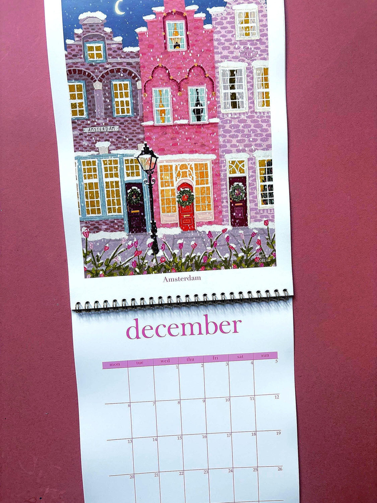 2027 Travel Wall Calendar, A4 Illustrated City Calendar, Paris New York Barcelona Art, Travel Lover Gift, Wanderlust Calendar