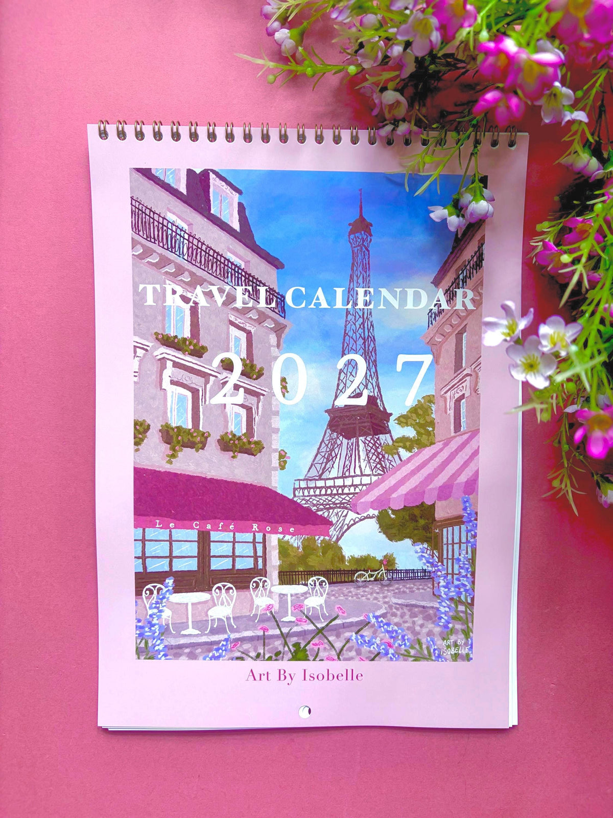 2027 Travel Wall Calendar, A4 Illustrated City Calendar, Paris New York Barcelona Art, Travel Lover Gift, Wanderlust Calendar