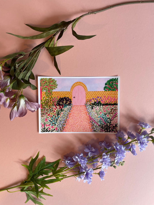 Walled Garden Print, Cottagecore Floral Art, Fine Art Nature Print, Summer Garden Painting, Wildflowers Wall Gallery, Home Decor