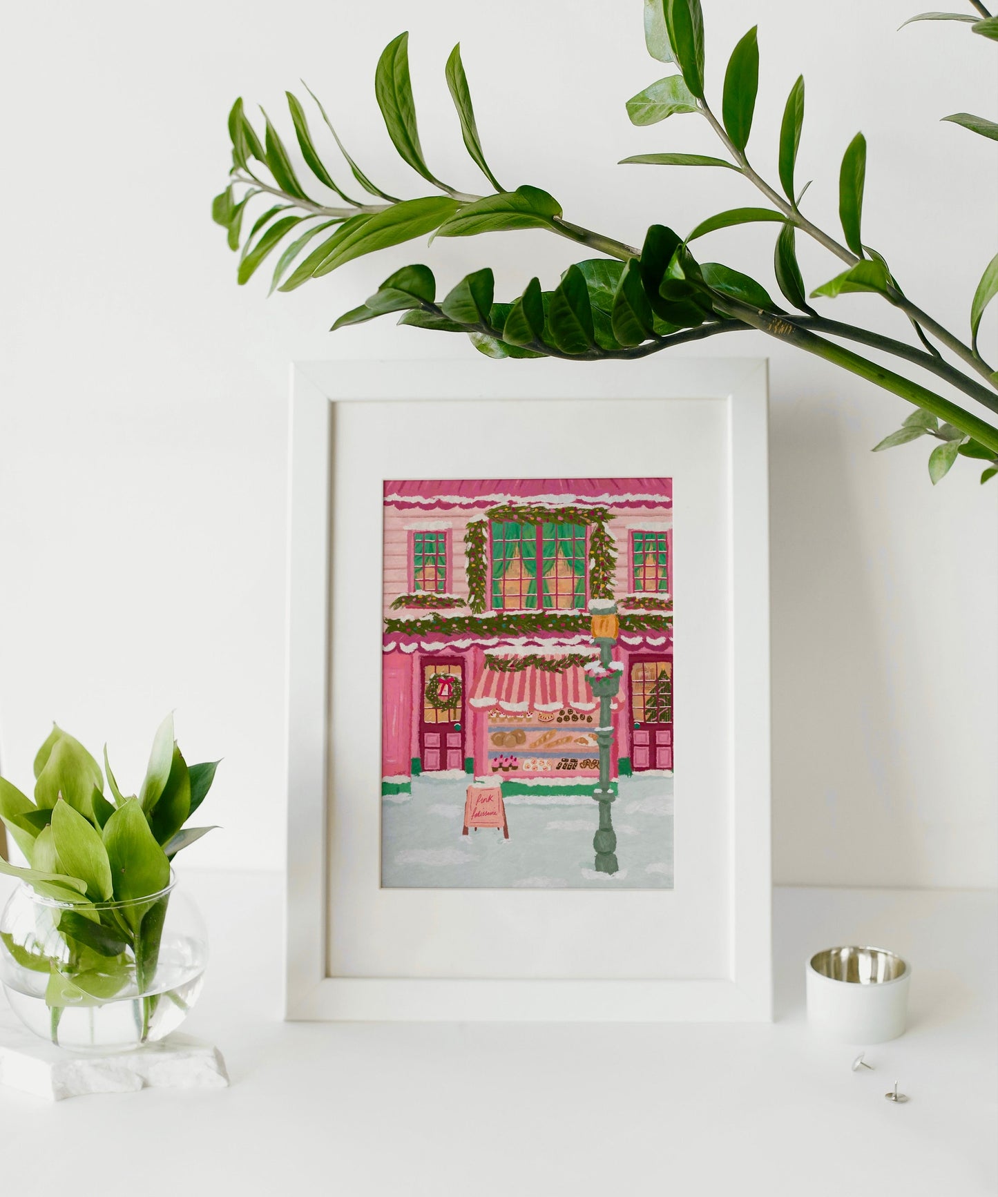 Christmas Patisserie Print, Bakery Art, City Bakery Poster, Christmas Scene Wall Art, Cottagecore Prints, Coffee Shop Print, Cake Shop Art